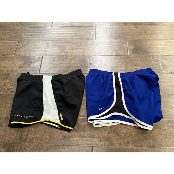 Lot Of 2 Nike Women Blue Black Athletic Lined Running Shorts Bundled Size M - Picture 7 of 7